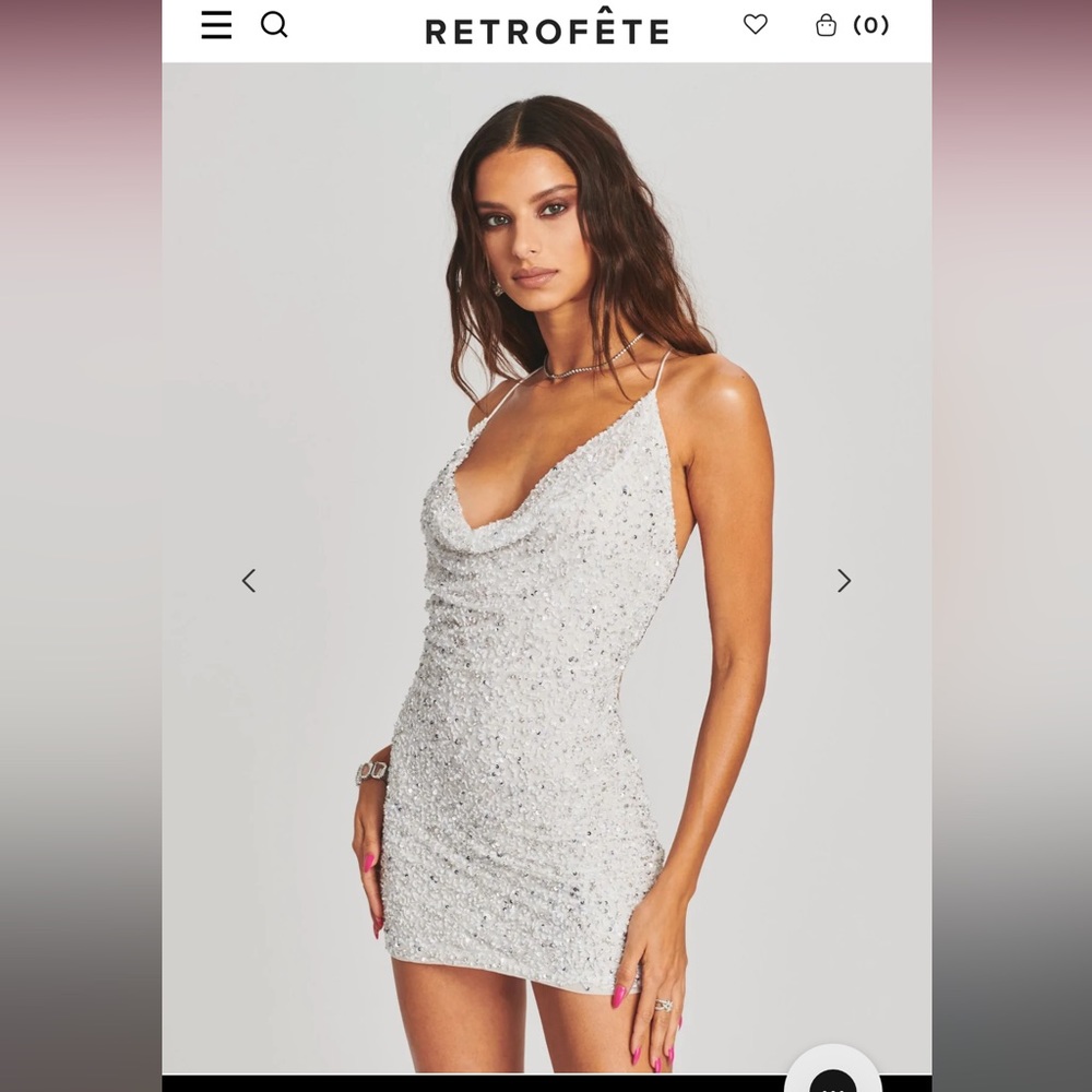 RETROFÊTE white Sequin dress